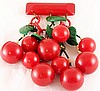 BP121 carved red bakelite cherries pin